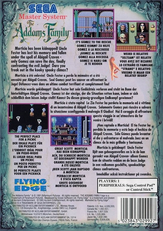video game The Addams Family Image