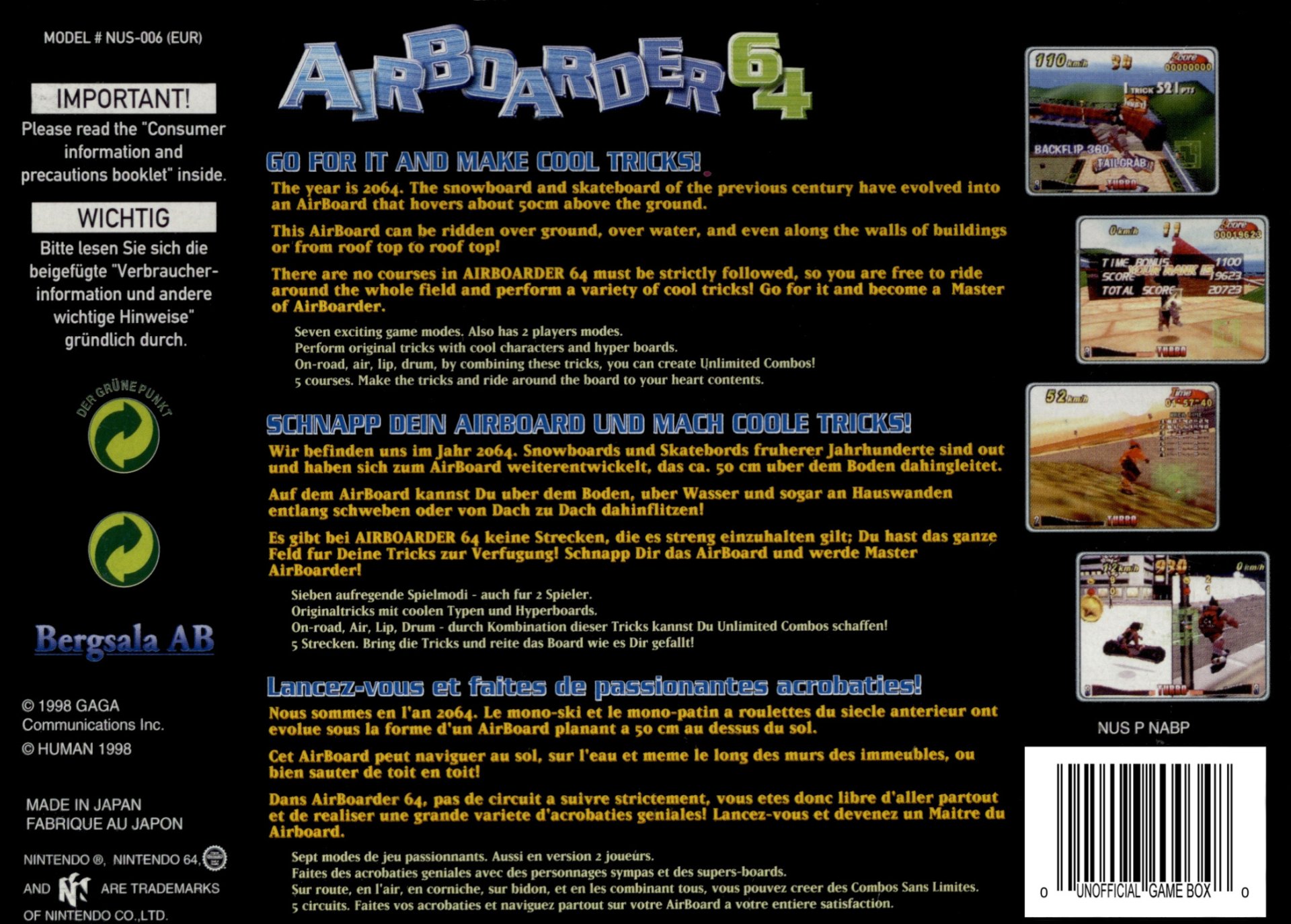 video game Air Boarder 64 Image