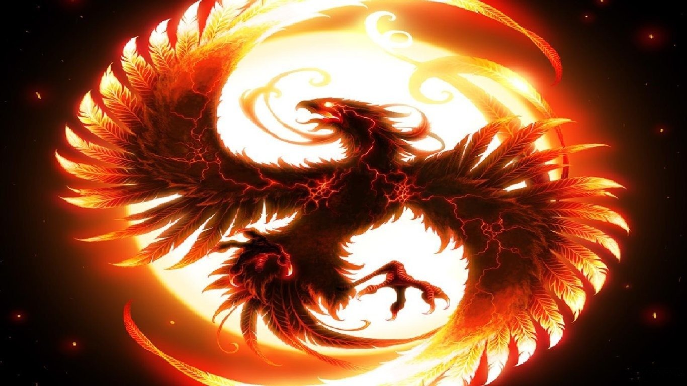 A majestic phoenix rises against a glowing backdrop, its fiery plumage radiating vibrant reds and oranges, embodying the essence of fantasy and rebirth.