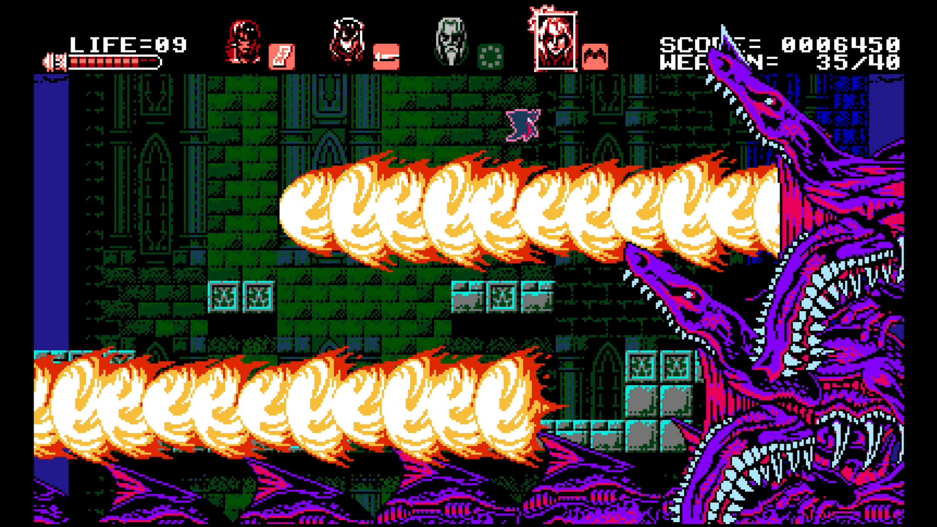 video game Bloodstained: Curse of the Moon Retro Games pixel art boss battle Image
