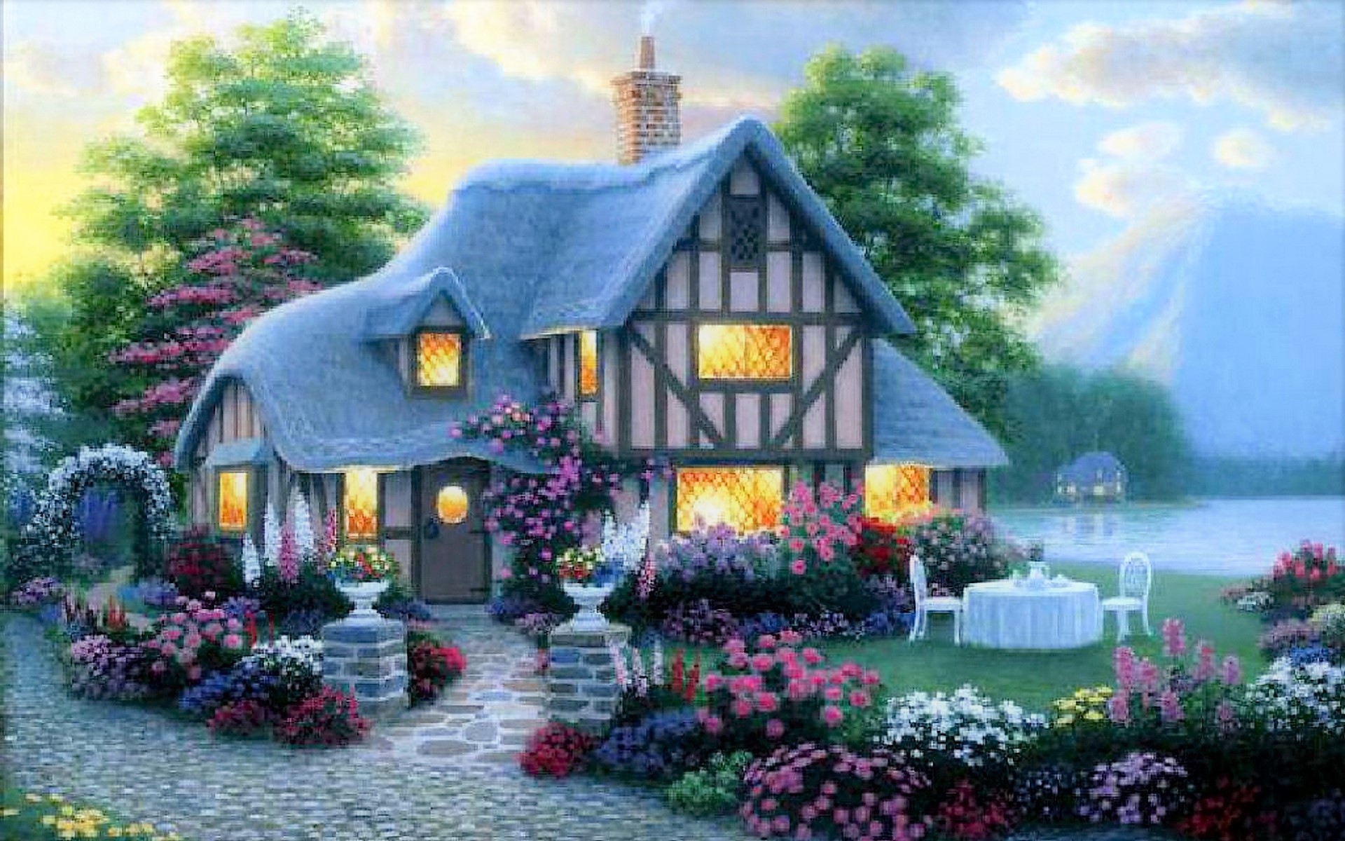 Pretty Cottage in Springtime - Image Abyss