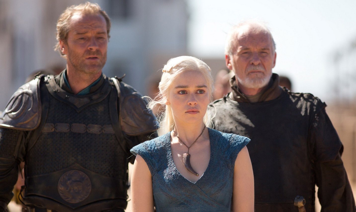 Emilia Clarke Iain Glen Barristan Selmy Jorah Mormont Daenerys Targaryen TV Show Game Of Thrones Image