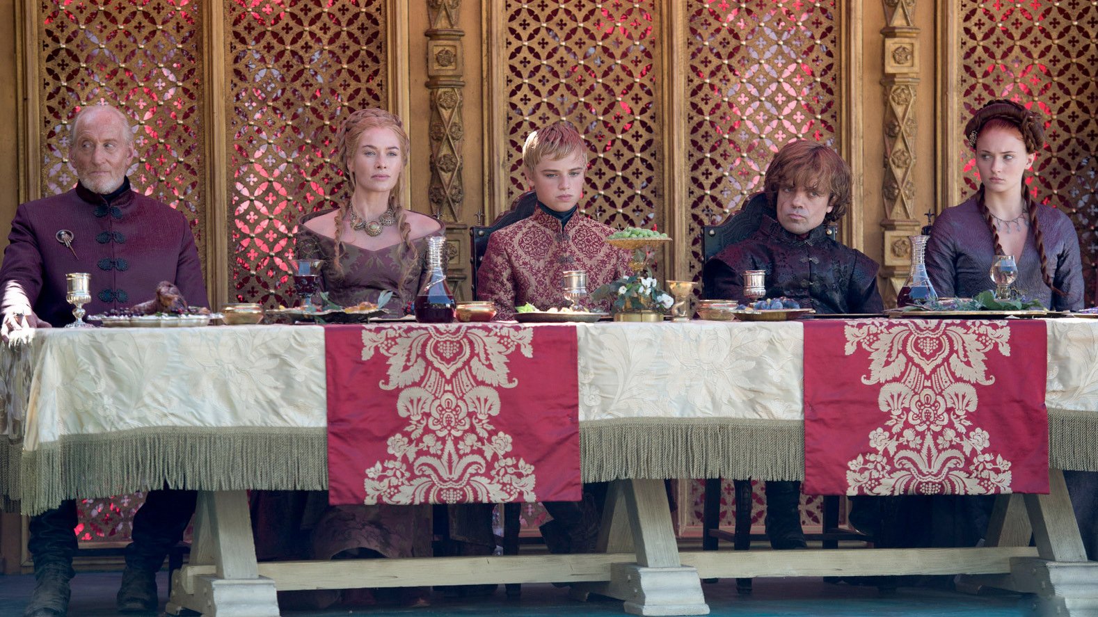 Sophie Turner Peter Dinklage Lena Headey Charles Dance Sansa Stark Tyrion Lannister Tommen Baratheon Cersei Lannister Tywin Lannister TV Show Game Of Thrones Image