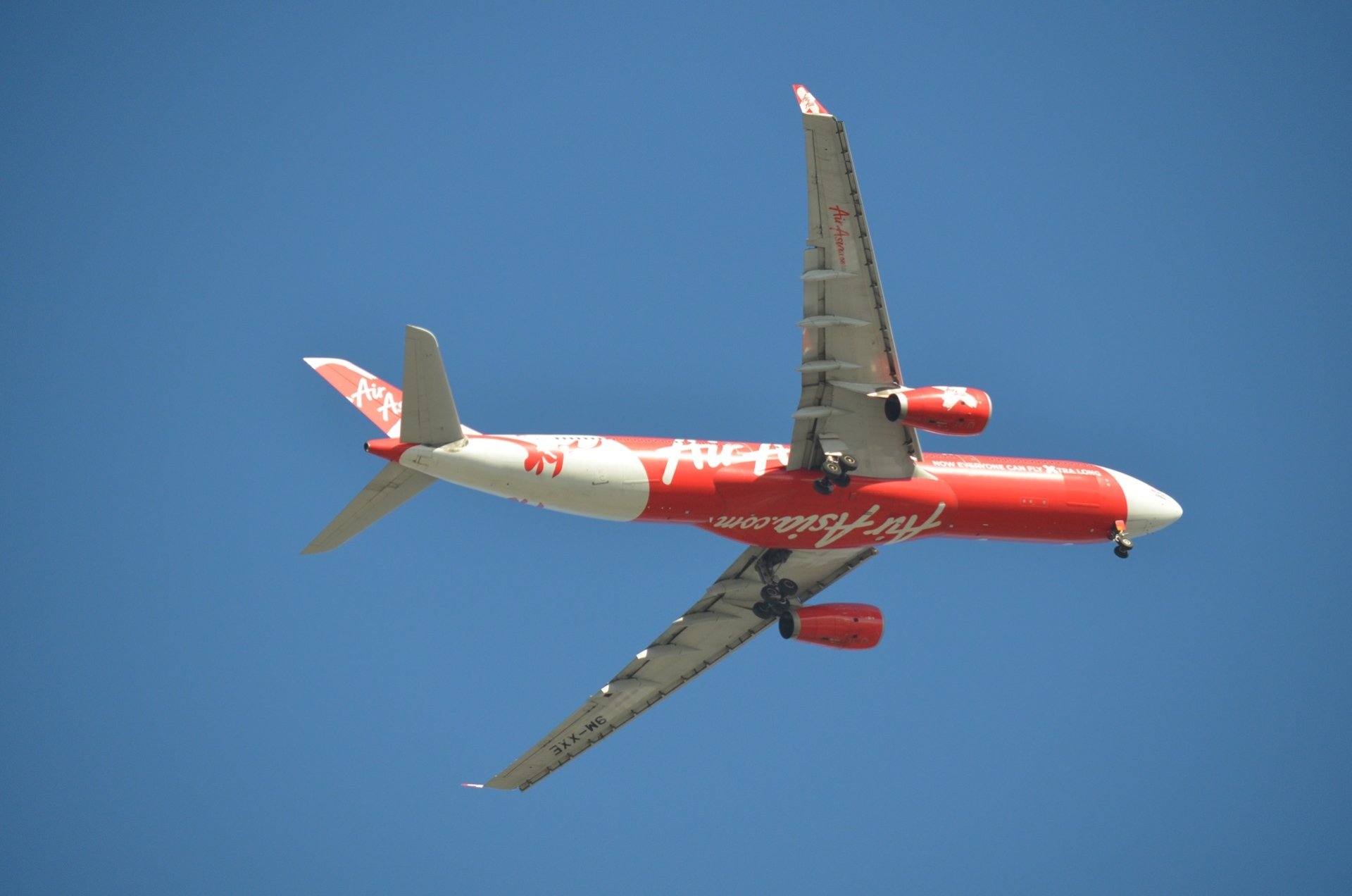  9M-XXE AirAsia X Airbus A330-343 over Sydney Airport