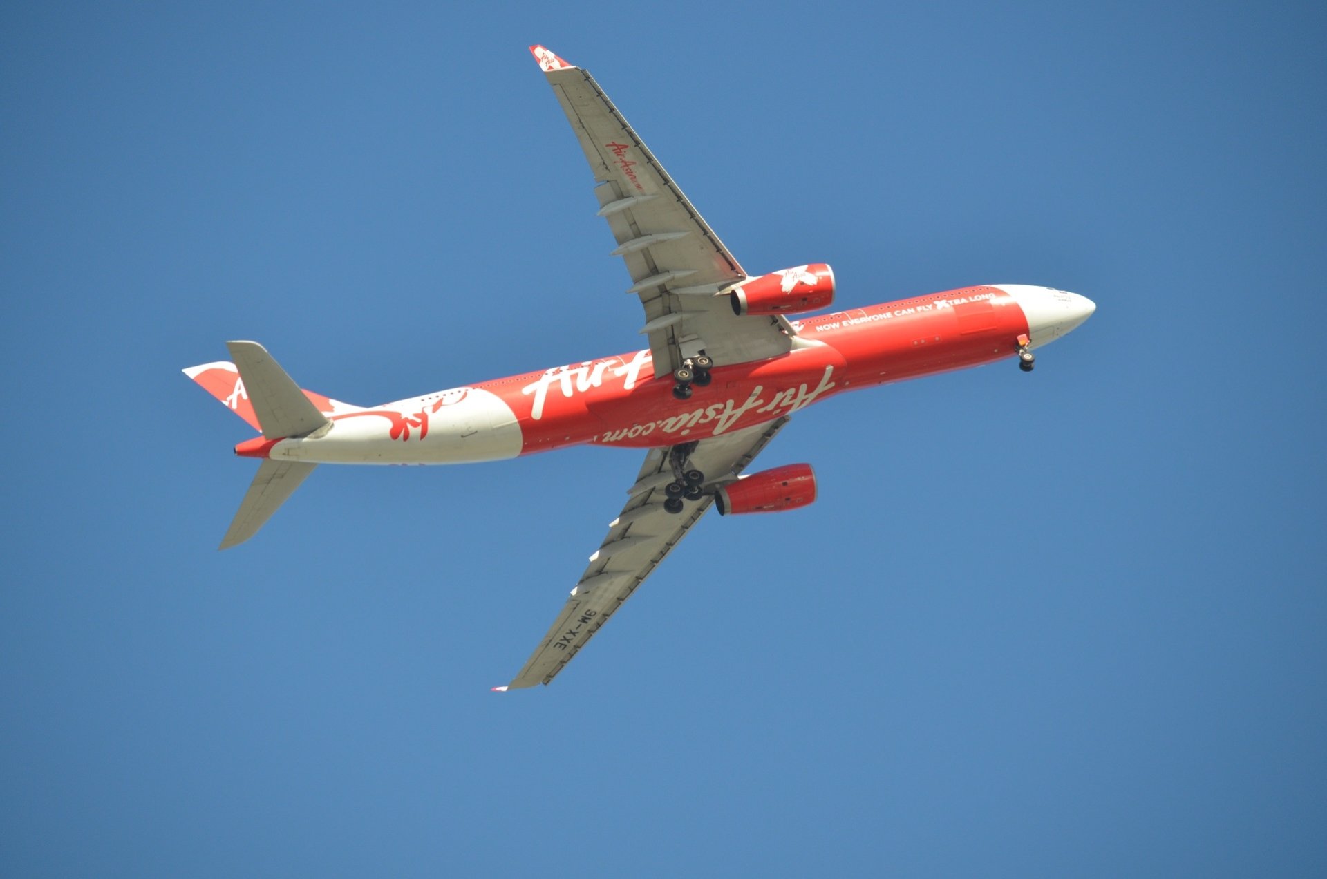  9M-XXE AirAsia X Airbus A330-343 over Sydney Airport