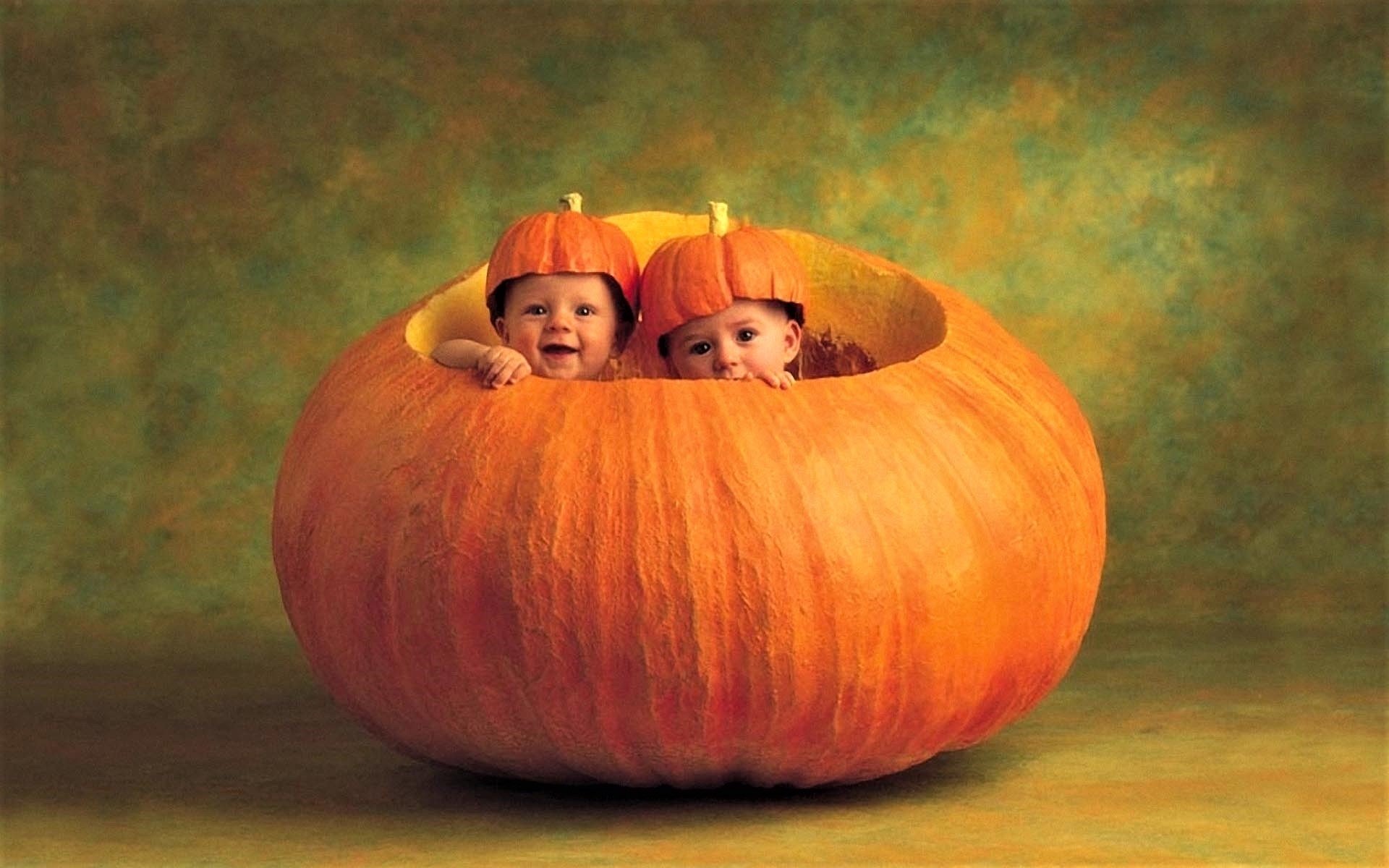  Kids in a Pumpkin on Halloween by Anne Geddes