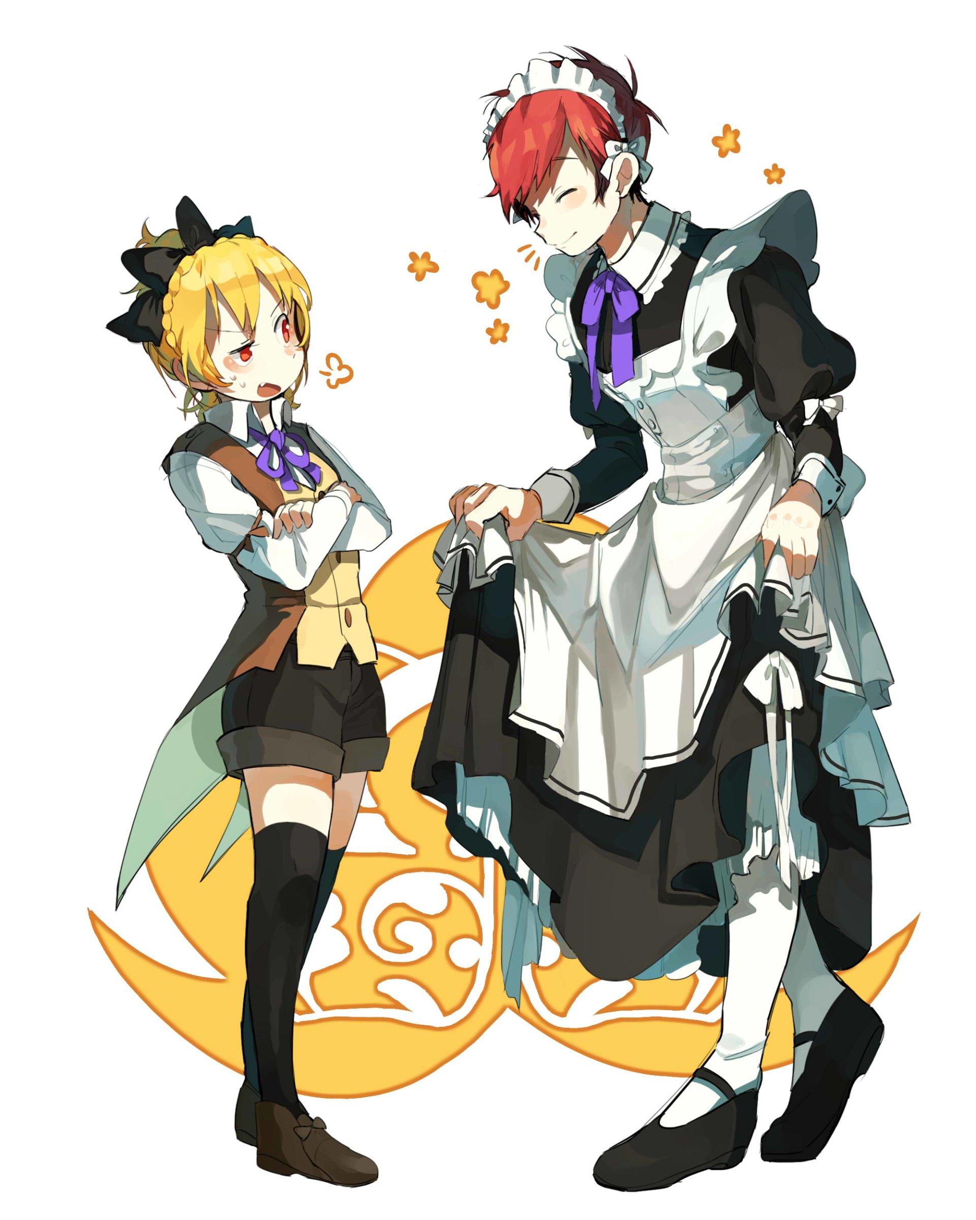 blonde red eyes red hair maid Felt (Re:ZERO) Reinhard van Astrea Anime Re:Zero - Starting Life in Another World Image