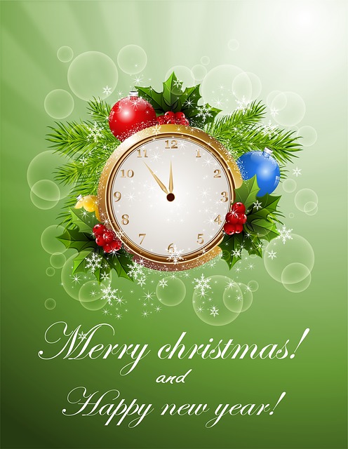 Merry Christmas and Happy New Year Card by Larisa Koshkina