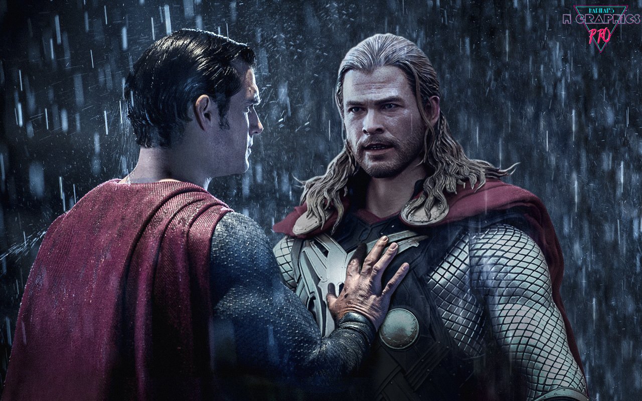 Superman v thor by itsharman Image Abyss