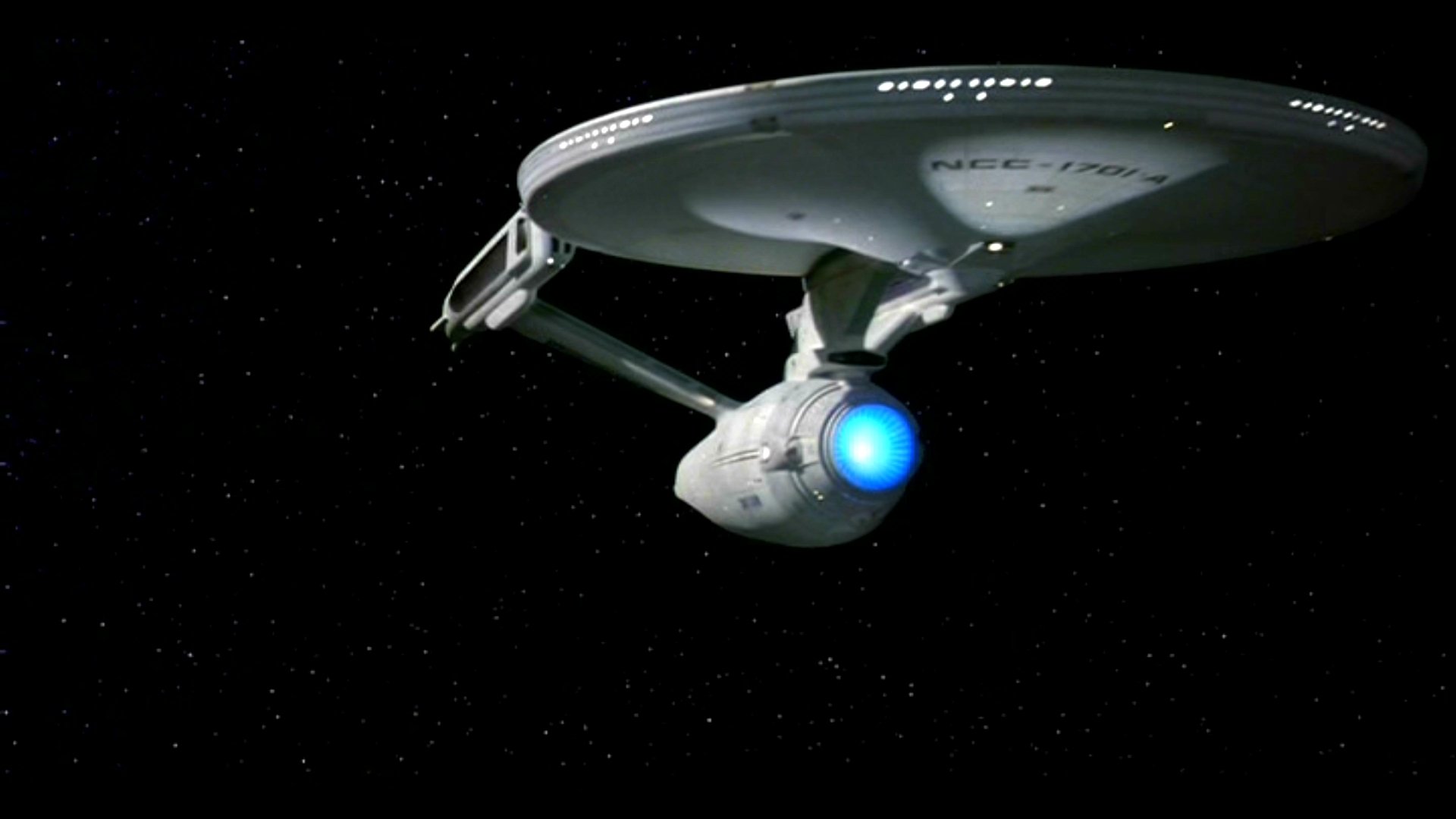 USS Enterprise NCC-1701-A against a starfield, image from the movie Star Trek VI: The Undiscovered Country.
