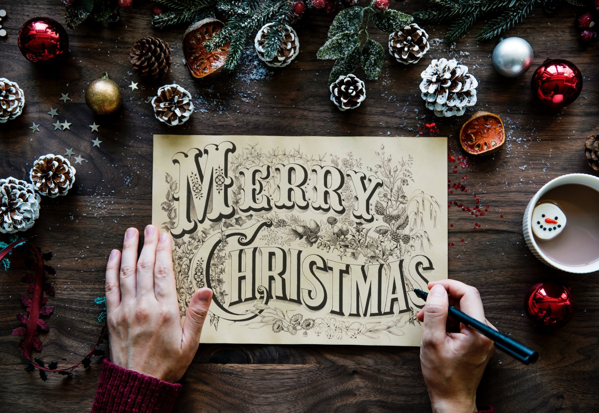  Merry christmas typography by rawpixel