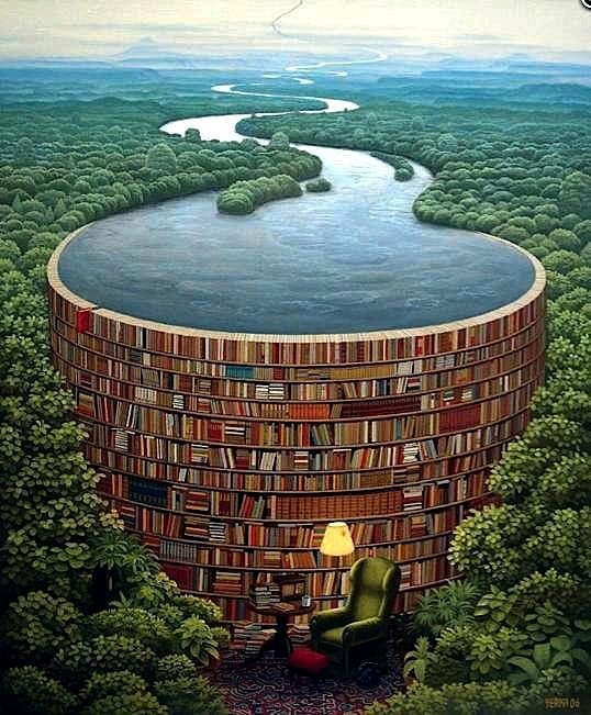 fantasy library Image