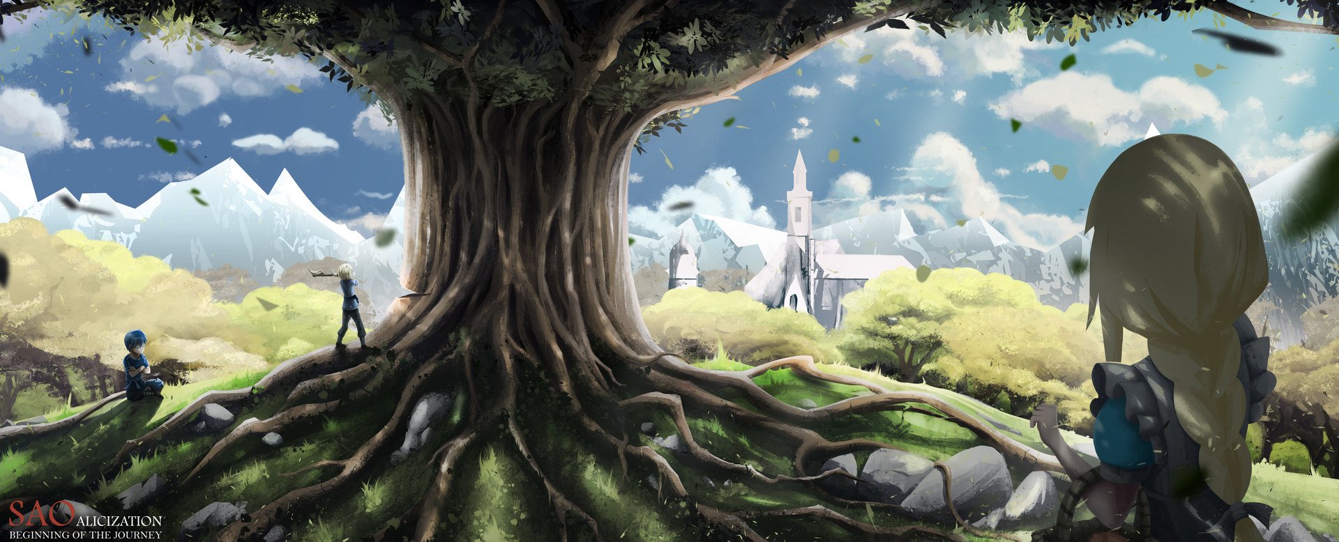 Eugeo (Sword Art Online) Kazuto Kirigaya Kirito (Sword Art Online) Alice Zuberg Anime Sword Art Online: Alicization Image