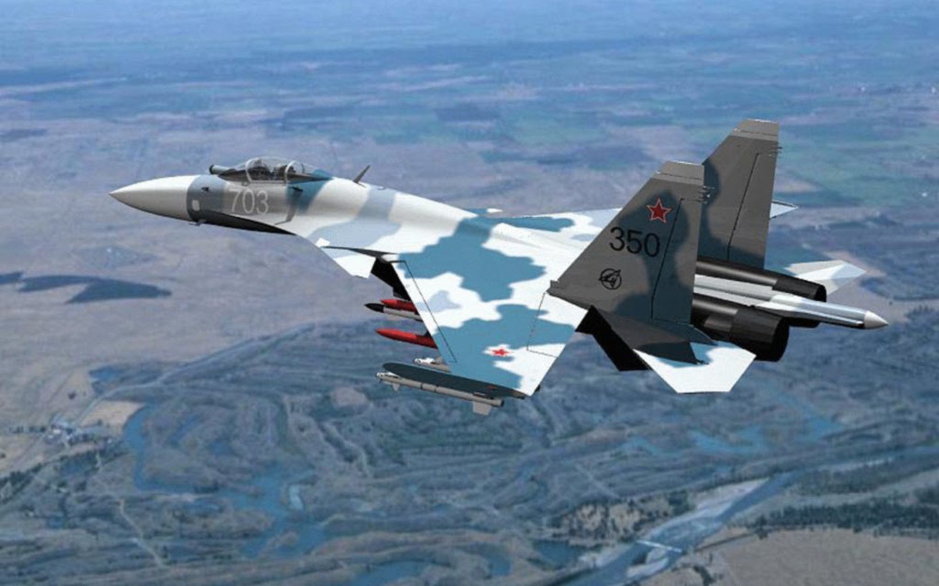 airplane military Sukhoi Su-27 Image