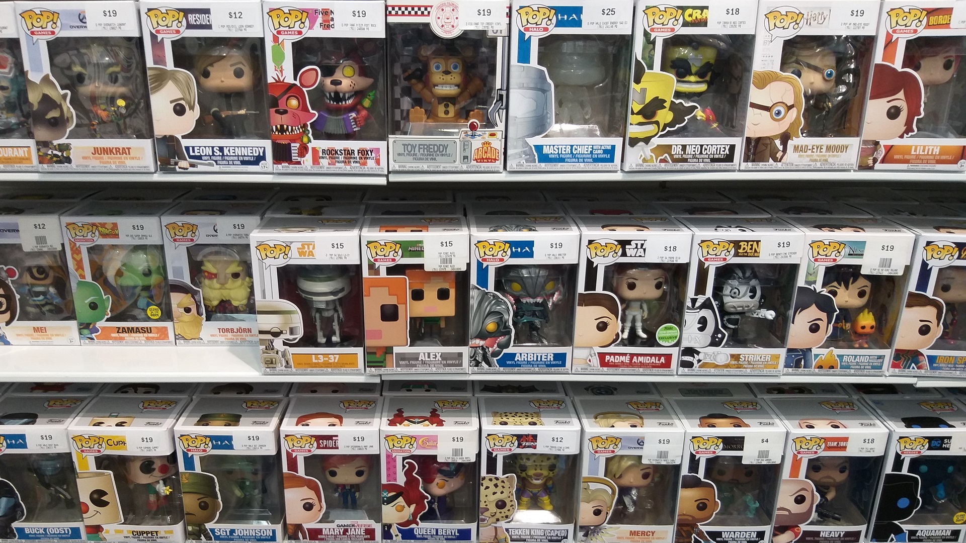 Assorted Funko Pop Vinyls in a Shop by lonewolf6738