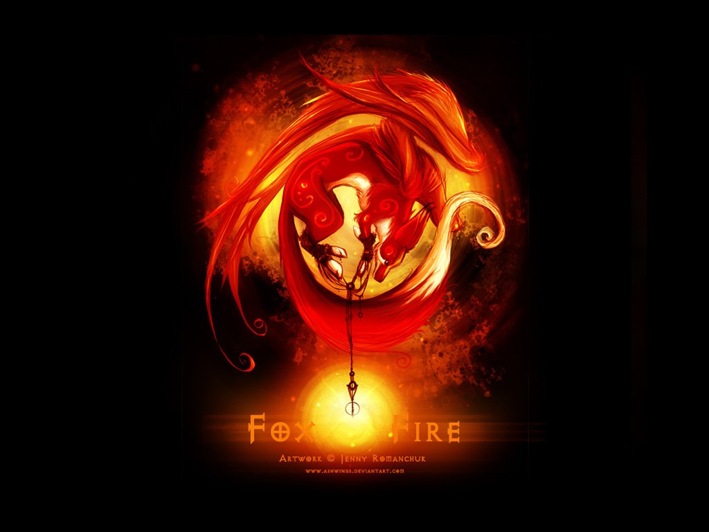 A vibrant illustration of a fox surrounded by flames, representing technology and the spirit of Firefox, with dynamic colors and an enchanting glow.