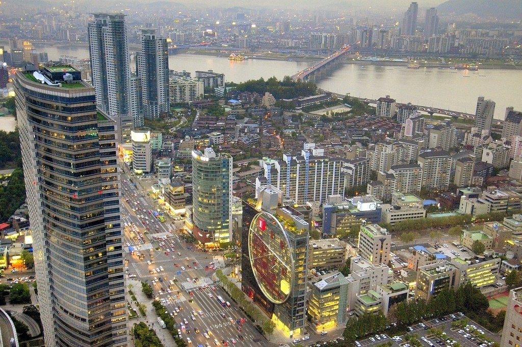 South Korea skyscraper river man made city Image