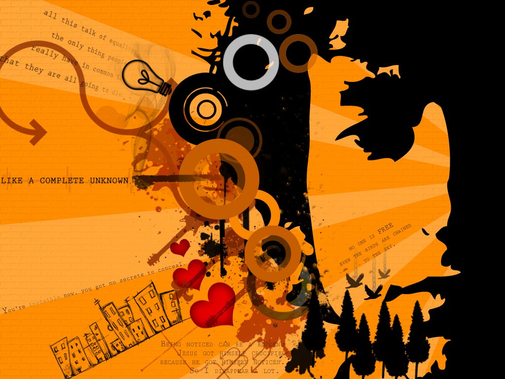 An artistic vector image featuring a silhouette of a face surrounded by vibrant colors, abstract shapes, hearts, and natural elements, blending creativity and emotion.