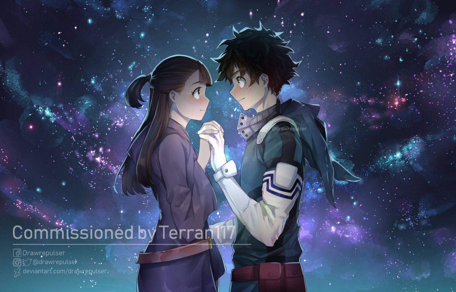 Little Witch Academia My Hero Academia Izuku Midoriya Atsuko Kagari Anime crossover Image