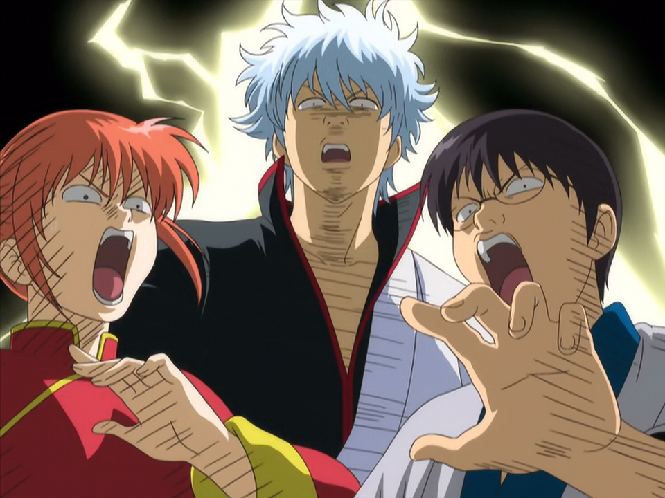 funny Gintoki Sakata Shimura Shinpachi Kagura (Gintama) Anime Gintama funny anime Image