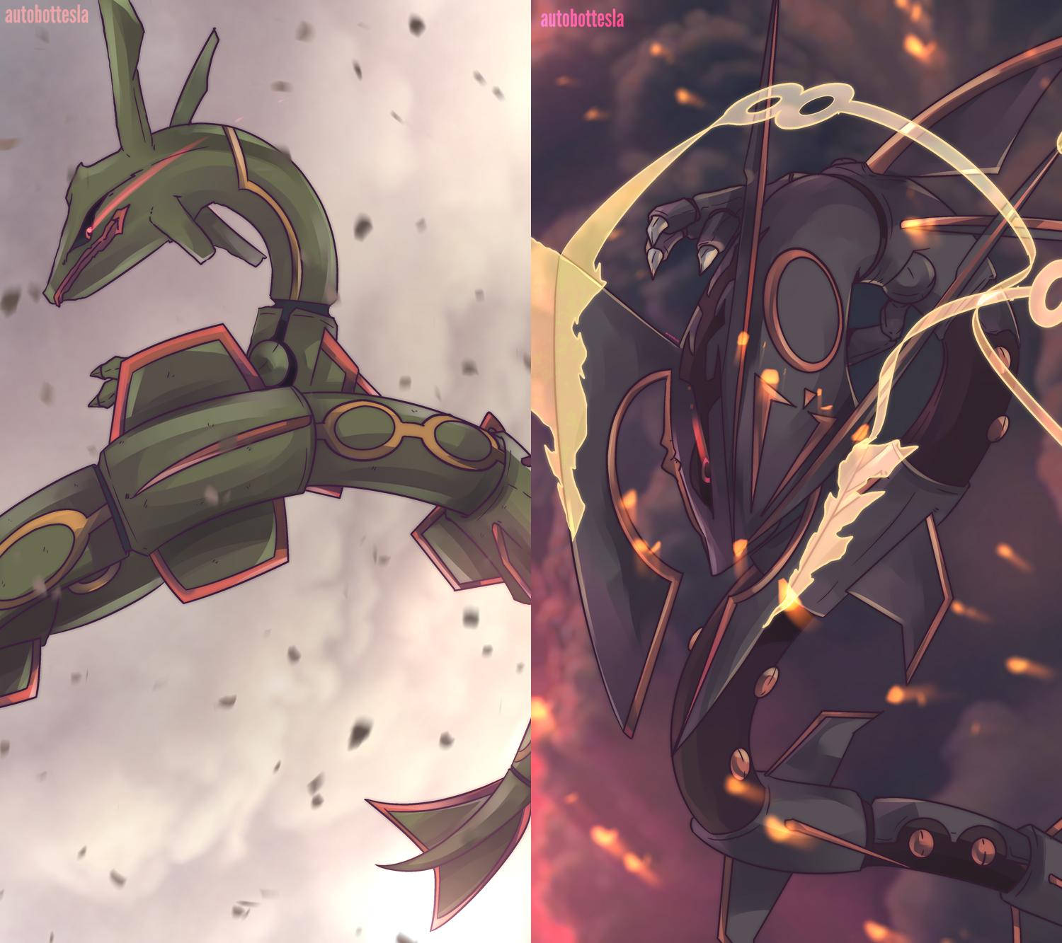 Day 603 - Rayquaza and Shiny Mega Rayquaza! Anger Raining Do