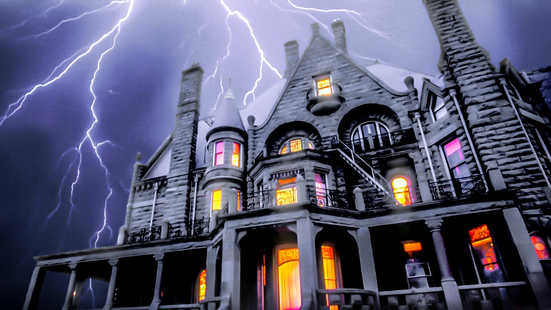 Creepy House on a Stormy Night
