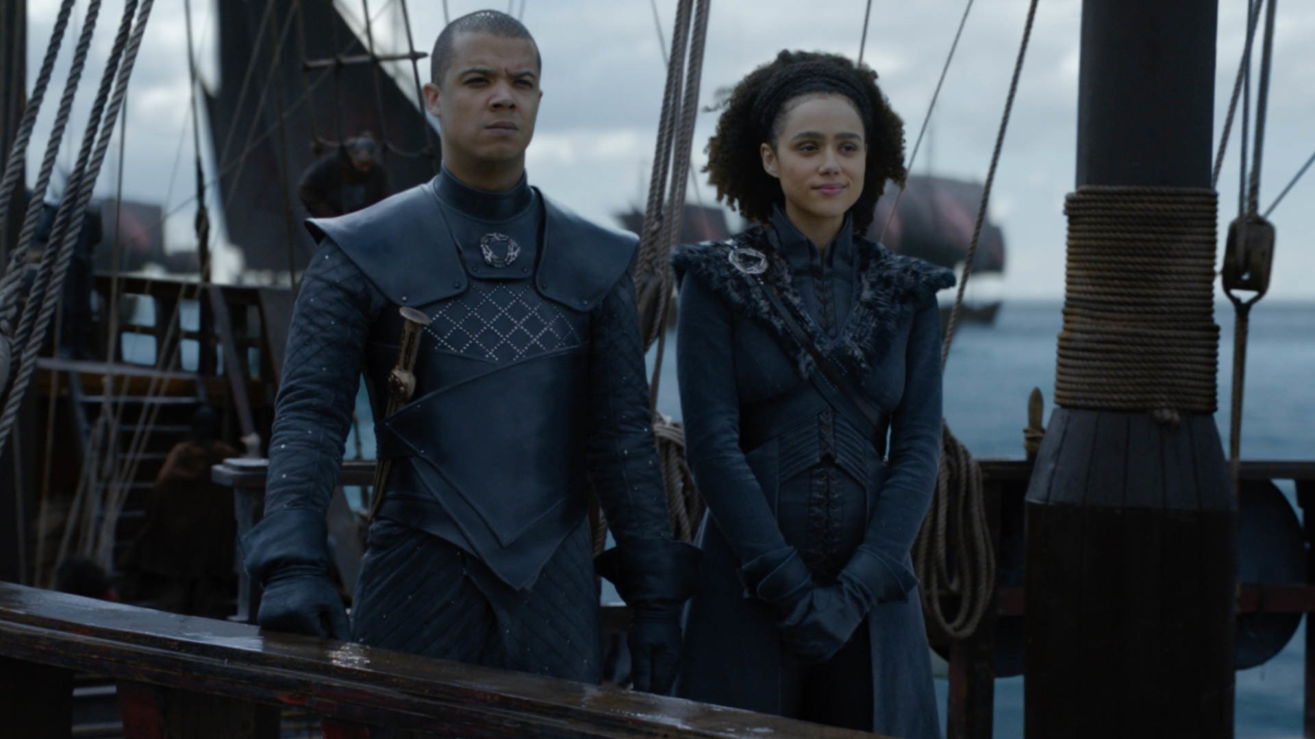 Nathalie Emmanuel Jacob Anderson Grey Worm Missandei (Game Of Thrones) TV Show Game Of Thrones Image