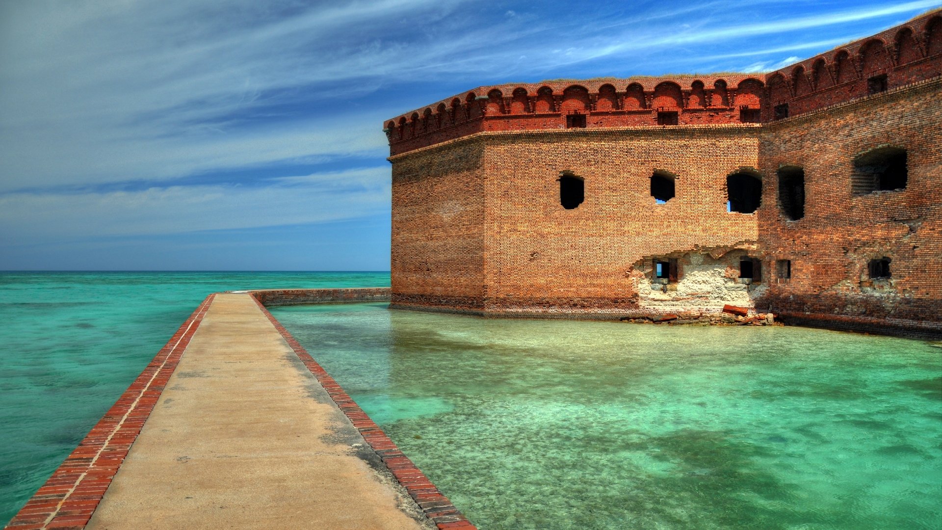 ocean man made Fort Jefferson Image
