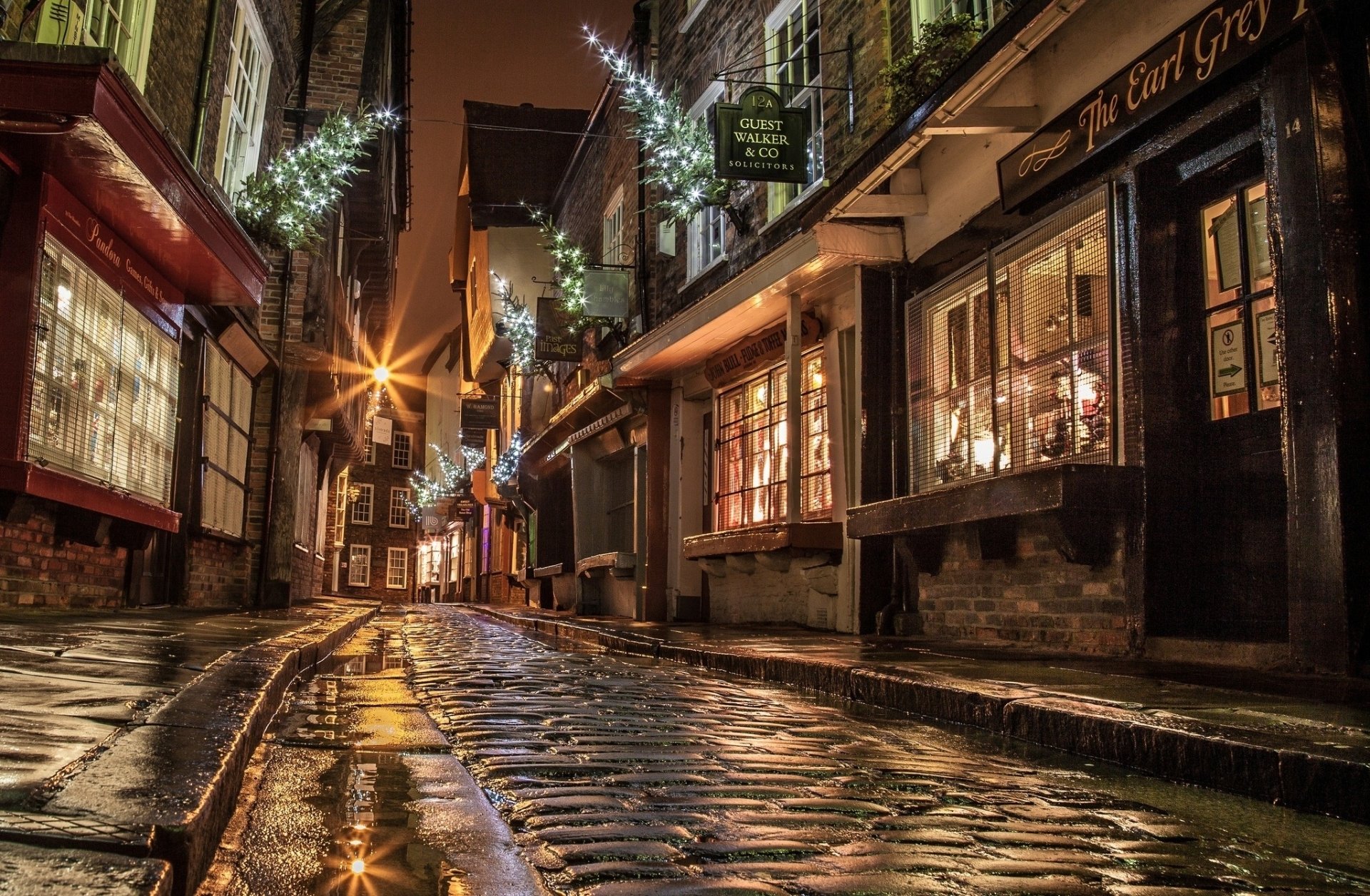 Download Shop Christmas Night House Man Made Street Image