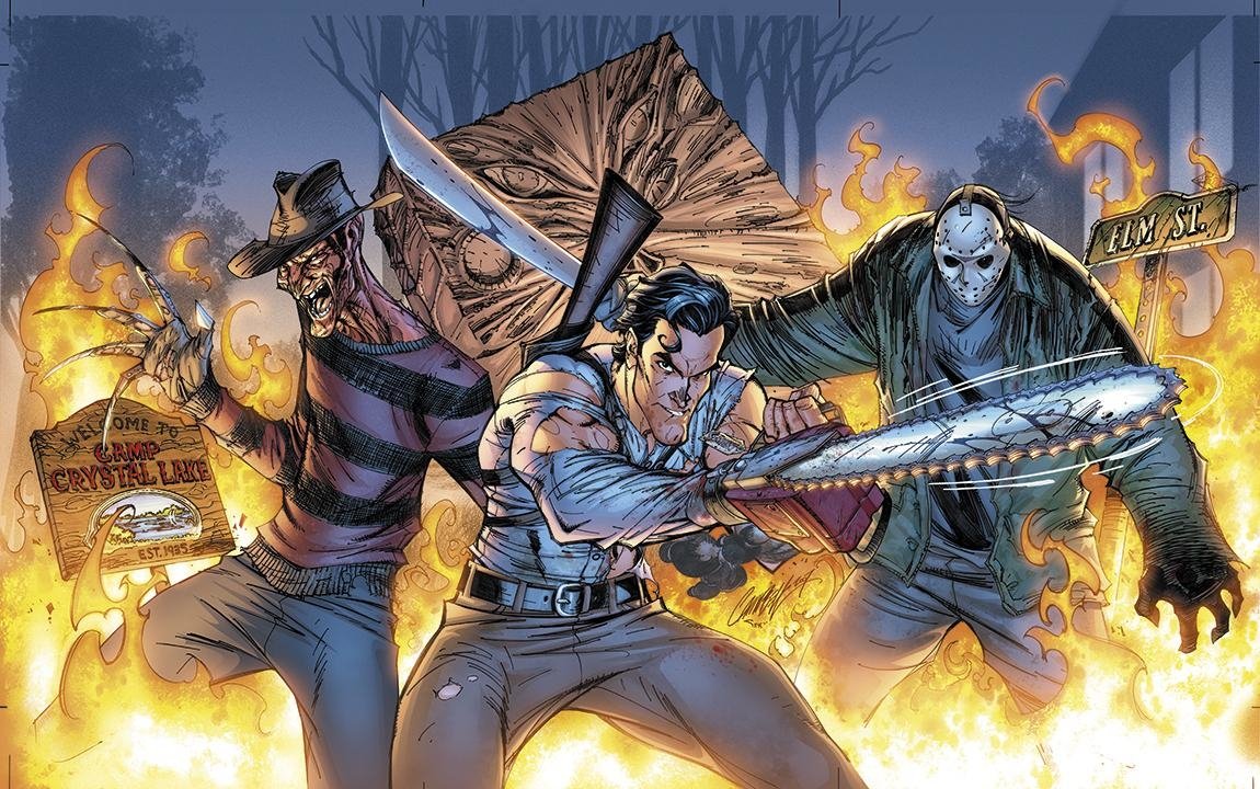 Freddy vs. Jason vs. Ash: Ultimate Showdown in Comic Form, image size:1150x720