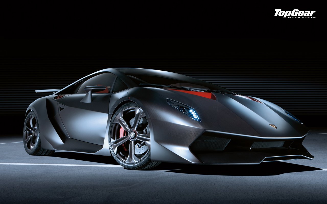 A sleek Lamborghini Sesto Elemento sits in dramatic lighting, showcasing its striking design and aerodynamic features, making it a standout vehicle in the world of supercars.