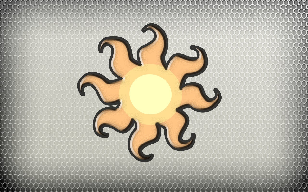 Stylized sun emblem from the TV show My Little Pony: Friendship Is Magic, representing Princess Celestia.