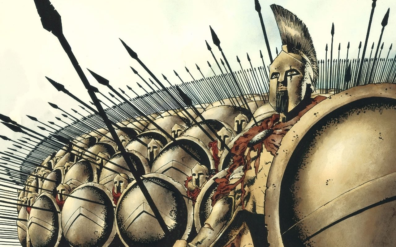 soldier spartan 300 helmet spear shield Comic Image