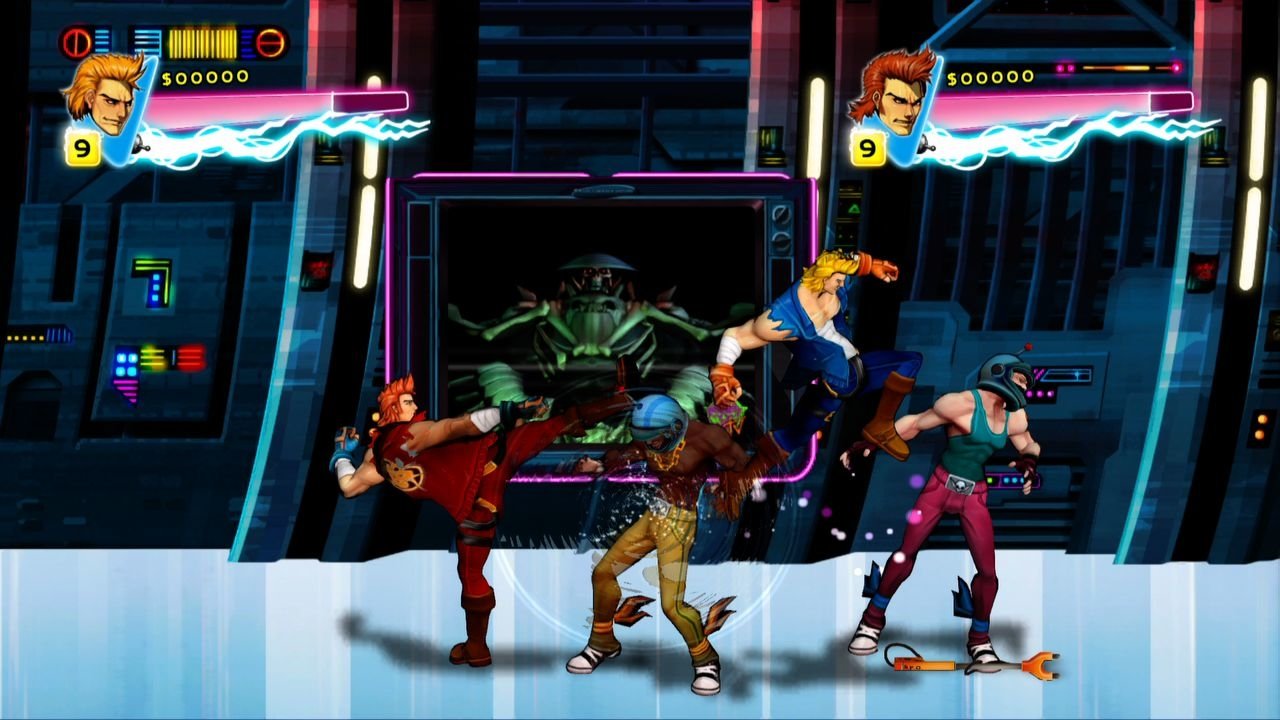 video game double dragon neon fighting retro Image