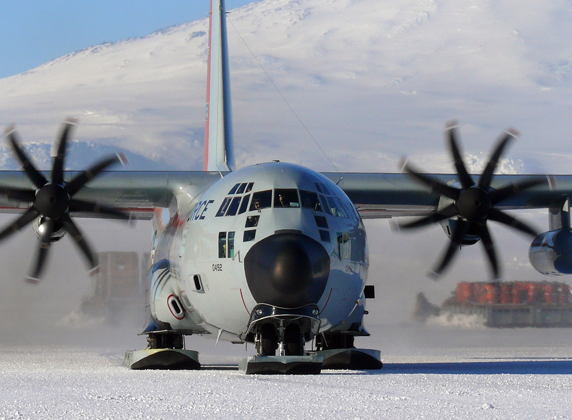 Download Military Aircraft C-130 Hercules Snow Transport Image