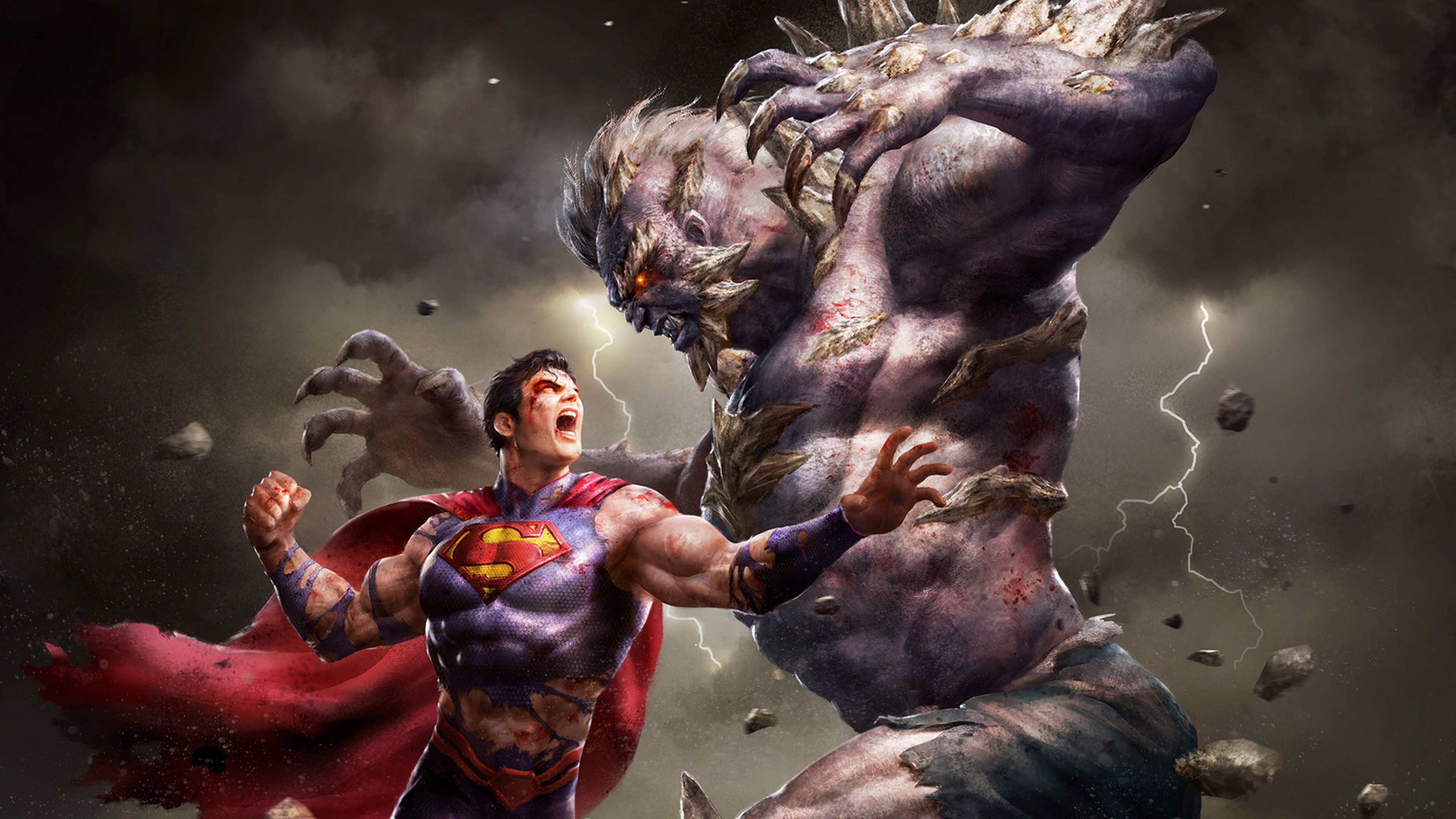 Читать сильный герой. Супермен против Думсдея. Супермен vs Doomsday. Супермен против Думсдея арт. Думсдей DC Comics.