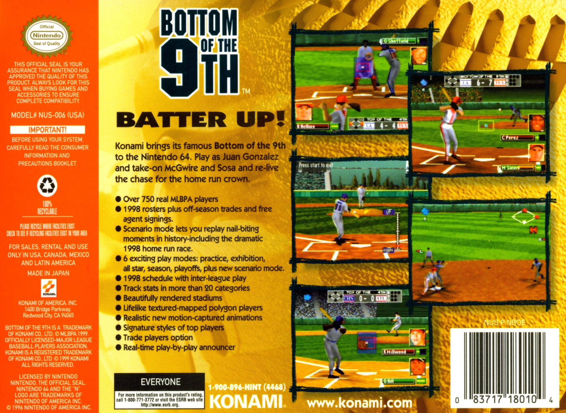 video game Bottom of the 9th Image