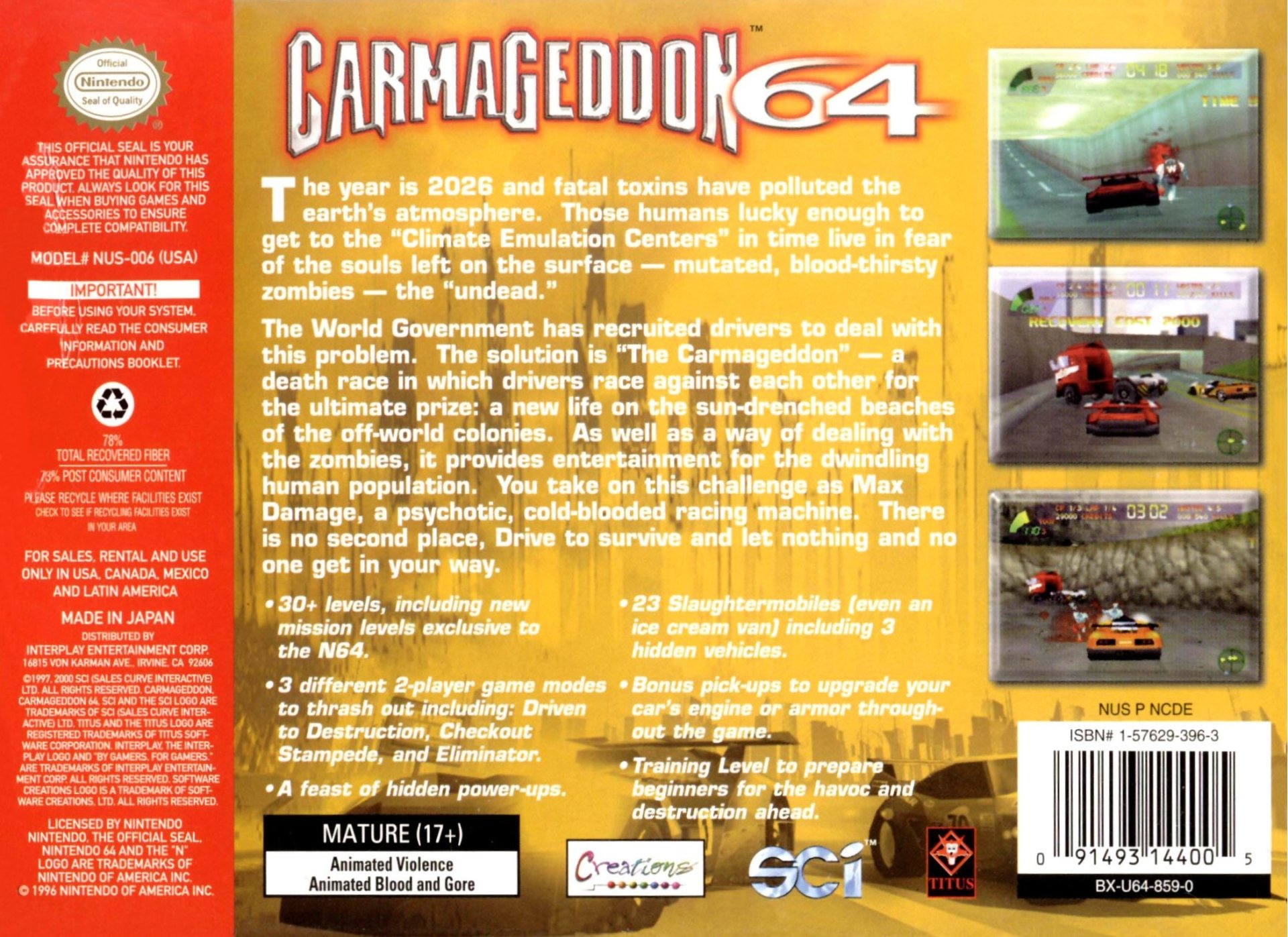 video game Carmageddon 64 Image