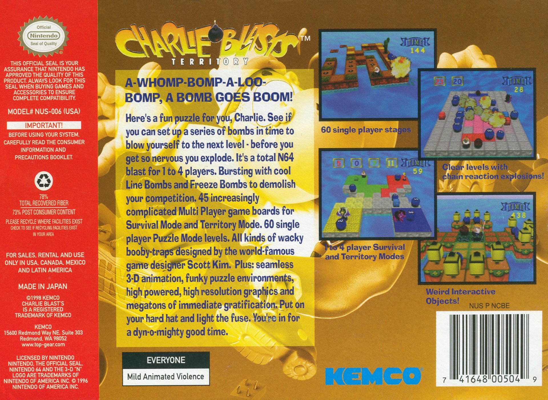video game Charlie Blast's Territory Image