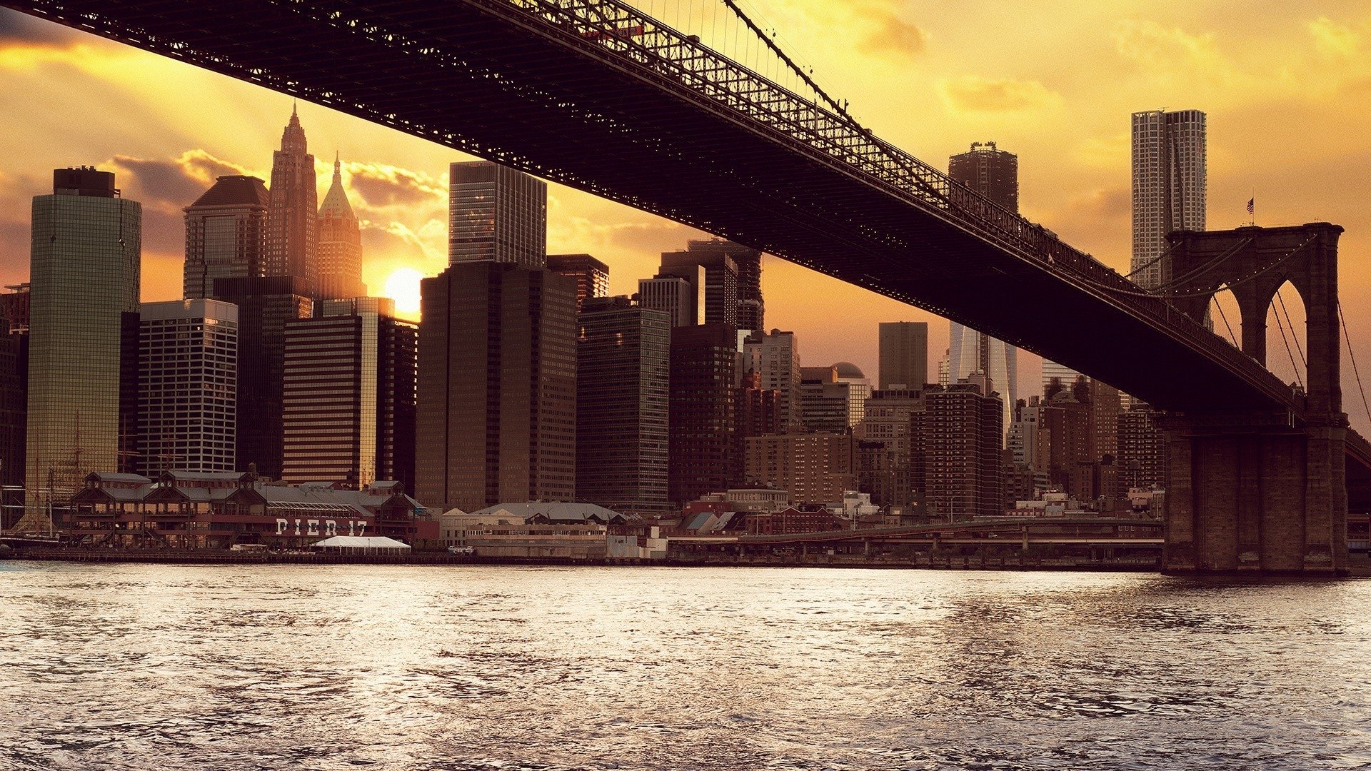 man made Manhattan Bridge Image