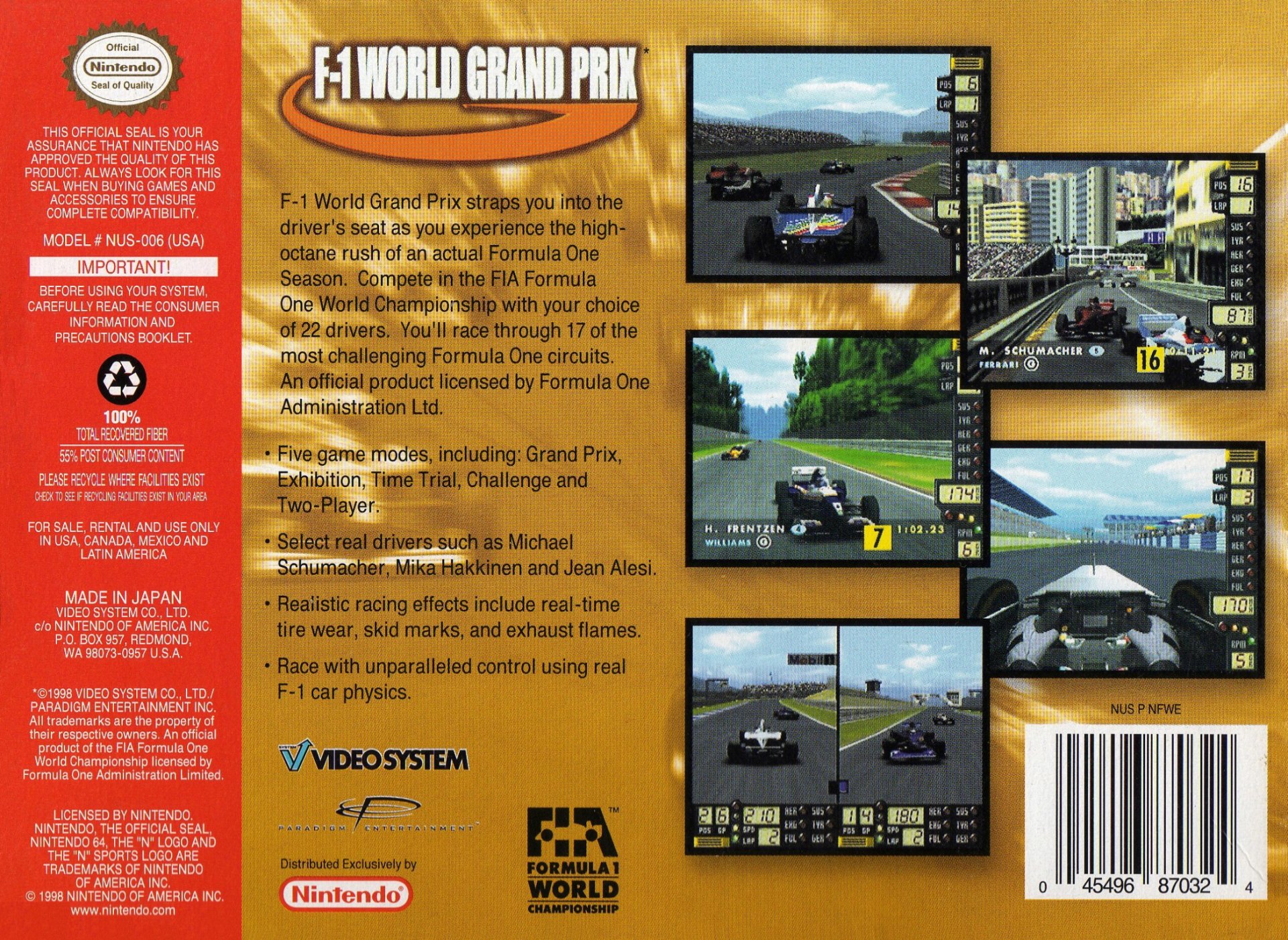 video game F-1 World Grand Prix Image