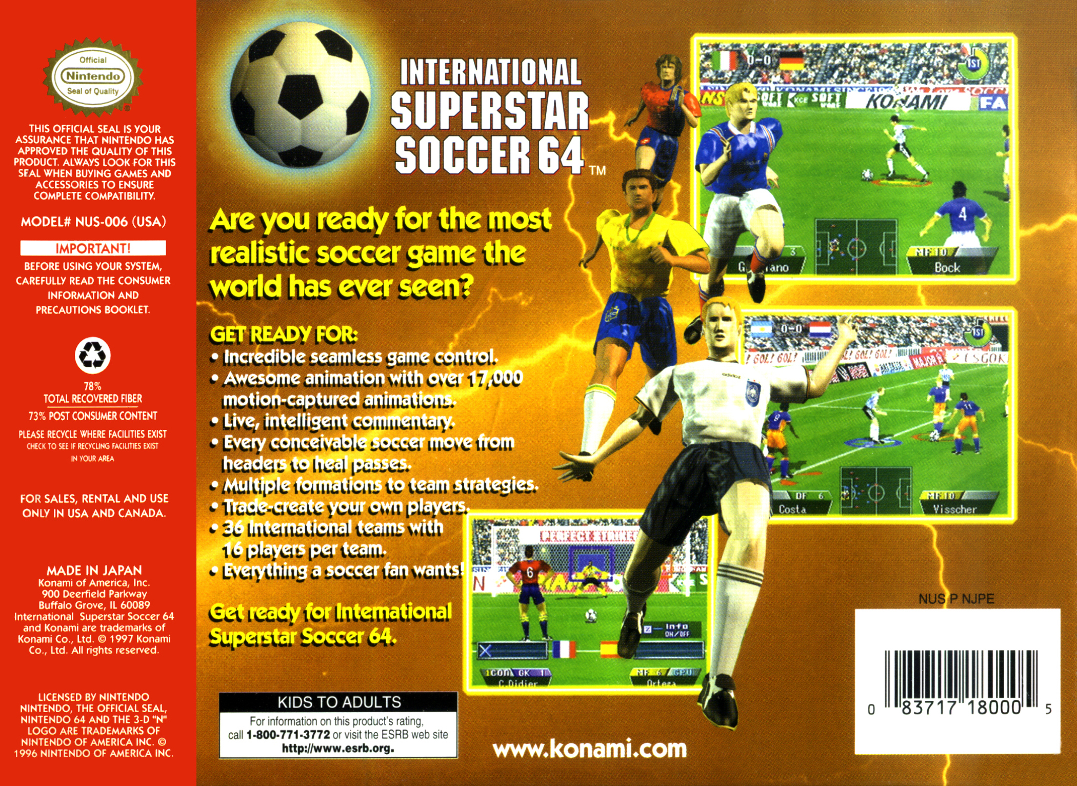 International Superstar Soccer 64 Video Game Box Art Id Image Abyss