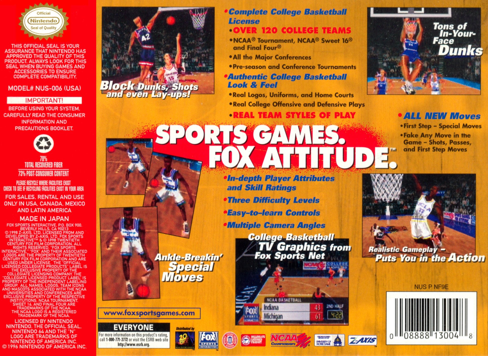 video game Fox Sports College Hoops '99 Image