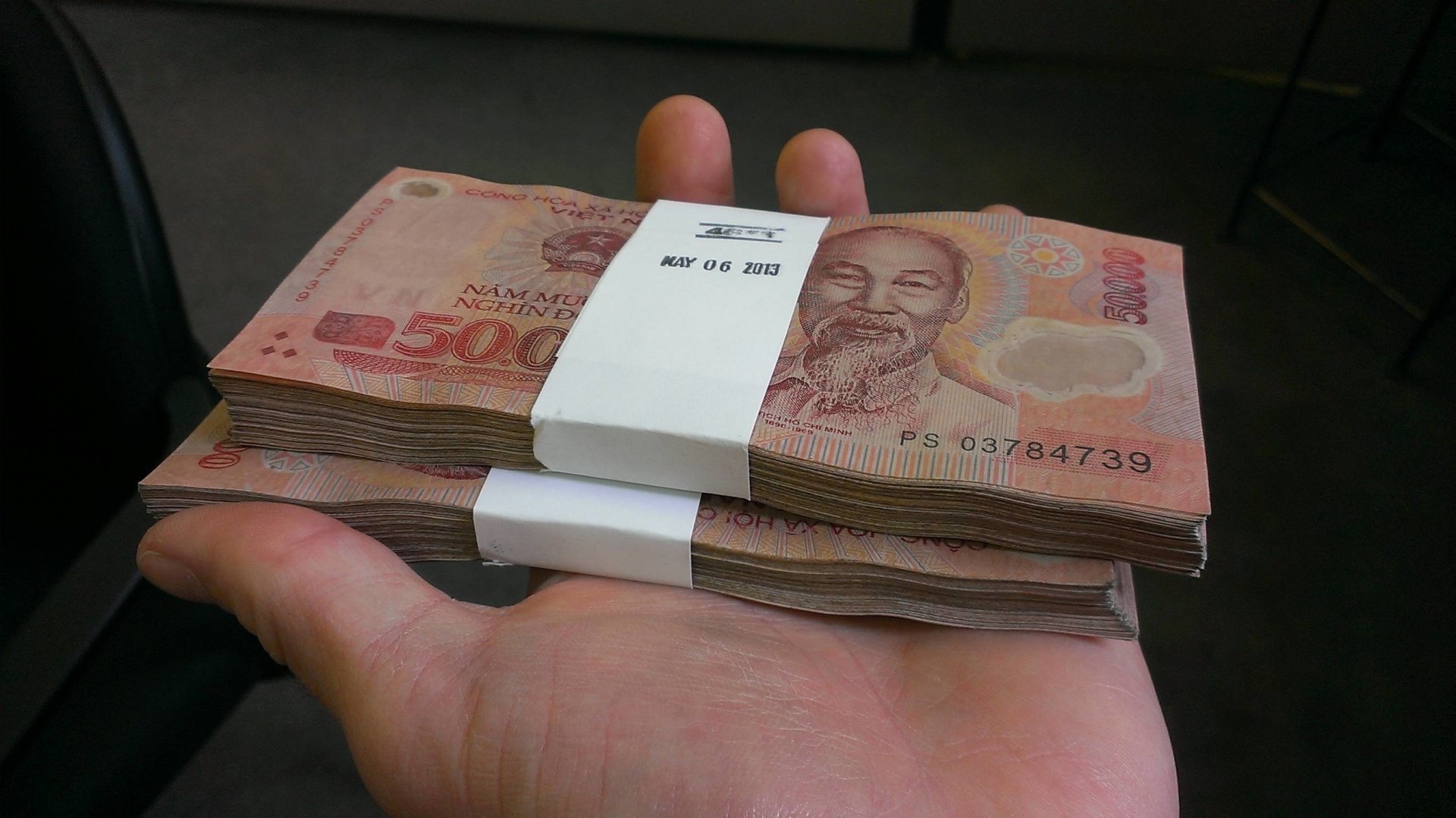 man made money cash Vietnamese dong currency Image