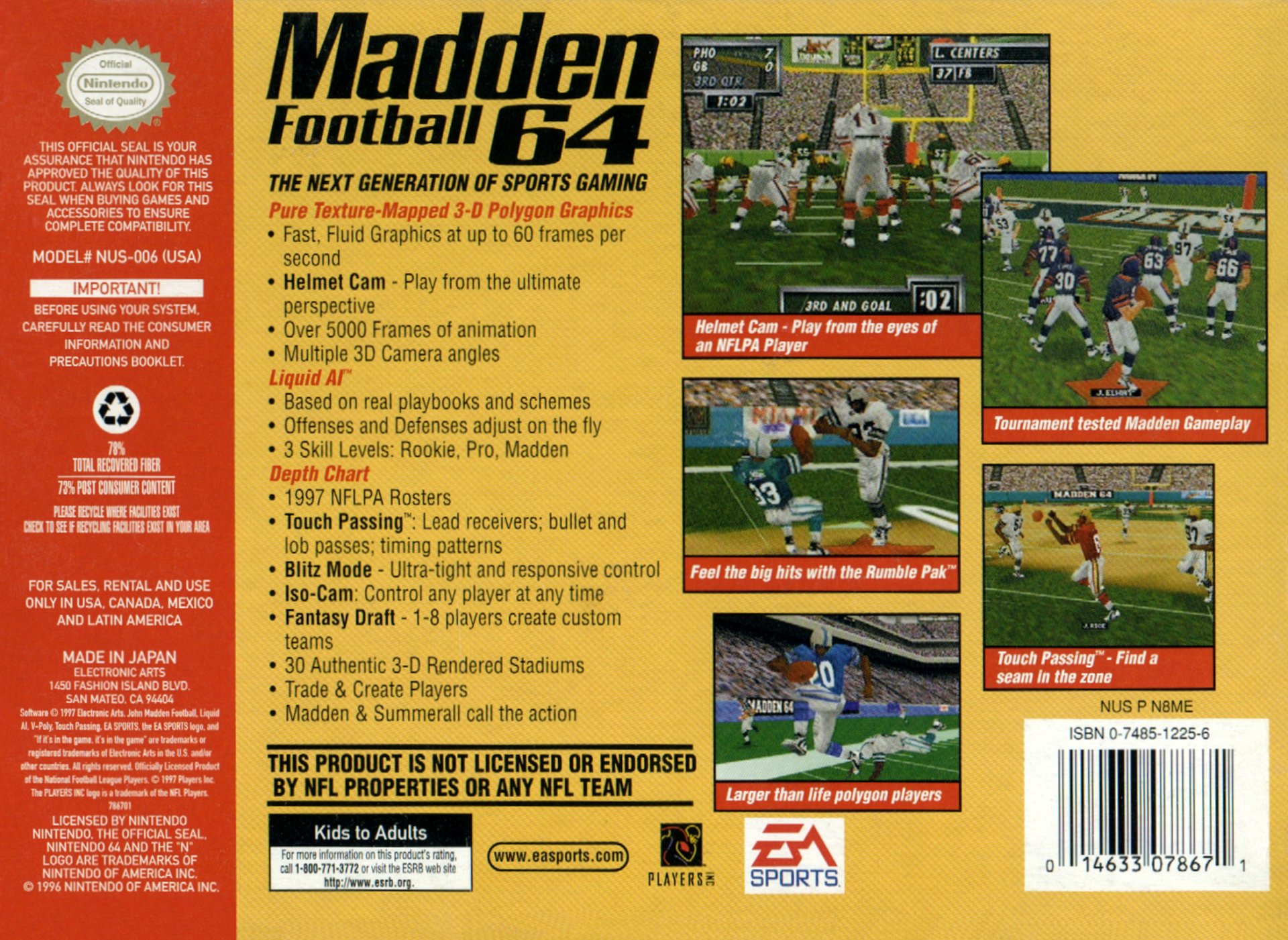 video game Madden Football 64 Image