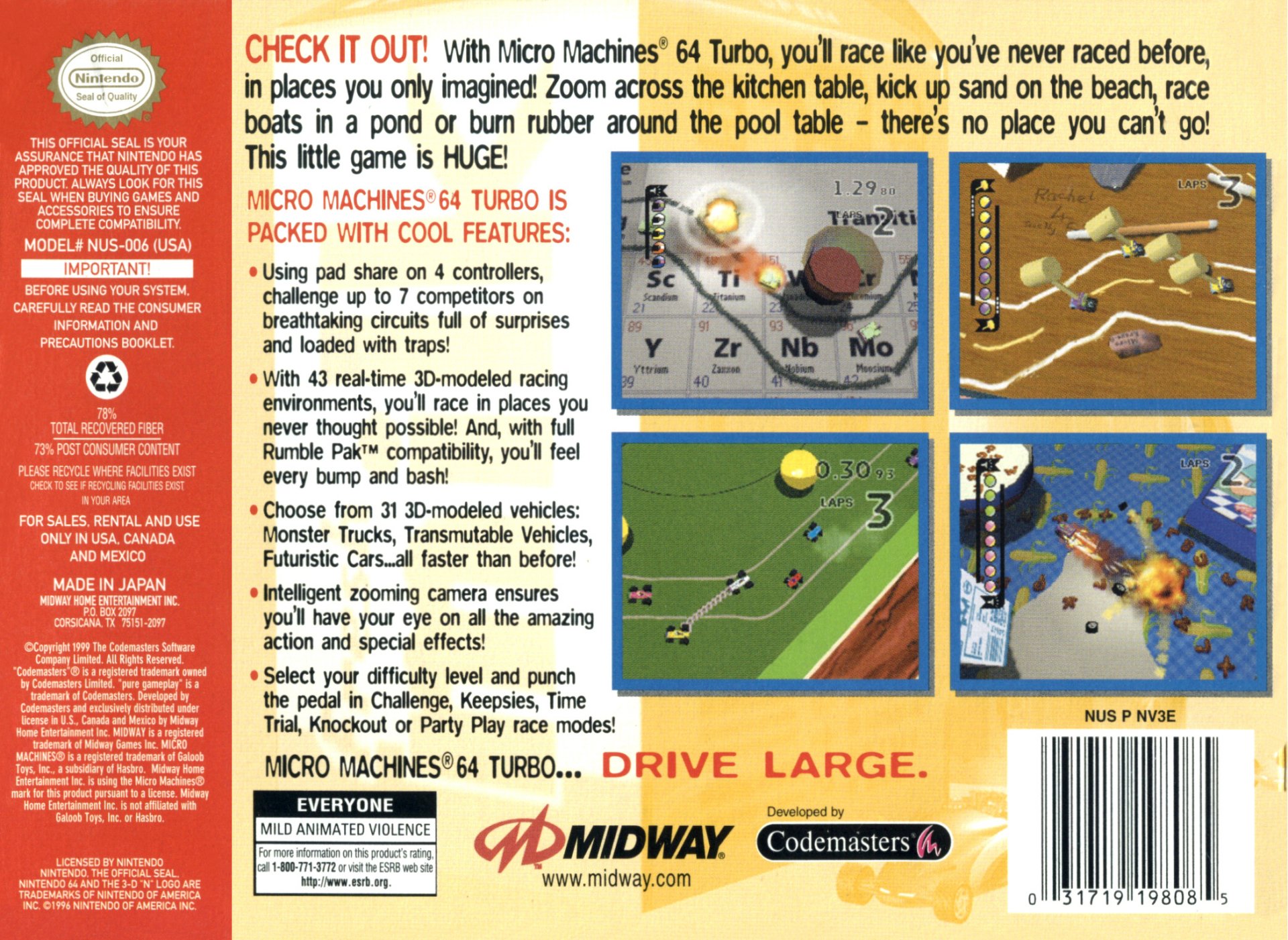 video game Micro Machines 64 Turbo Image