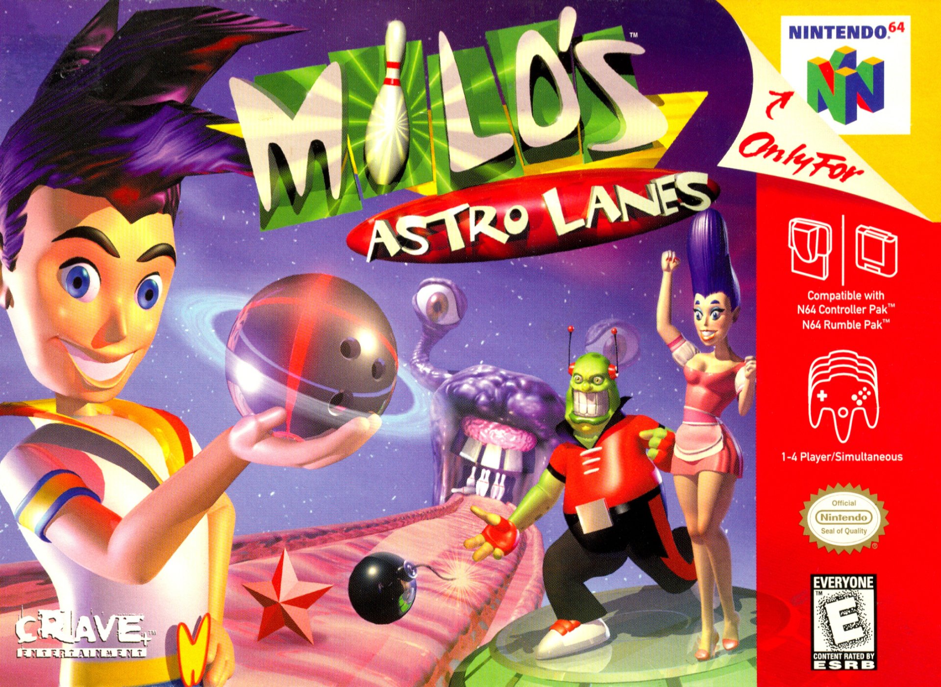 video game Milo's Astro Lanes Image
