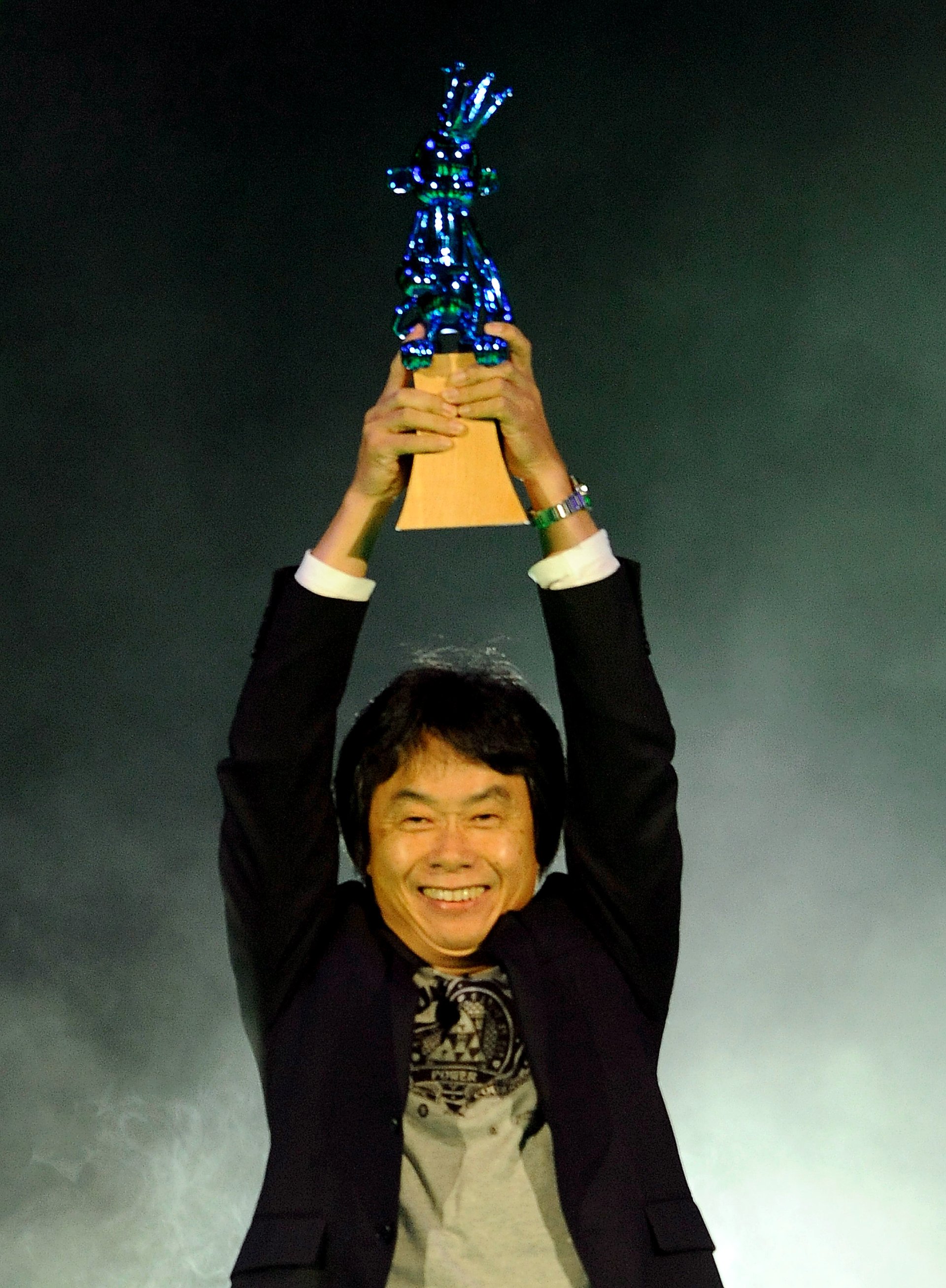 man Shigeru Miyamoto award celebration trophy Image