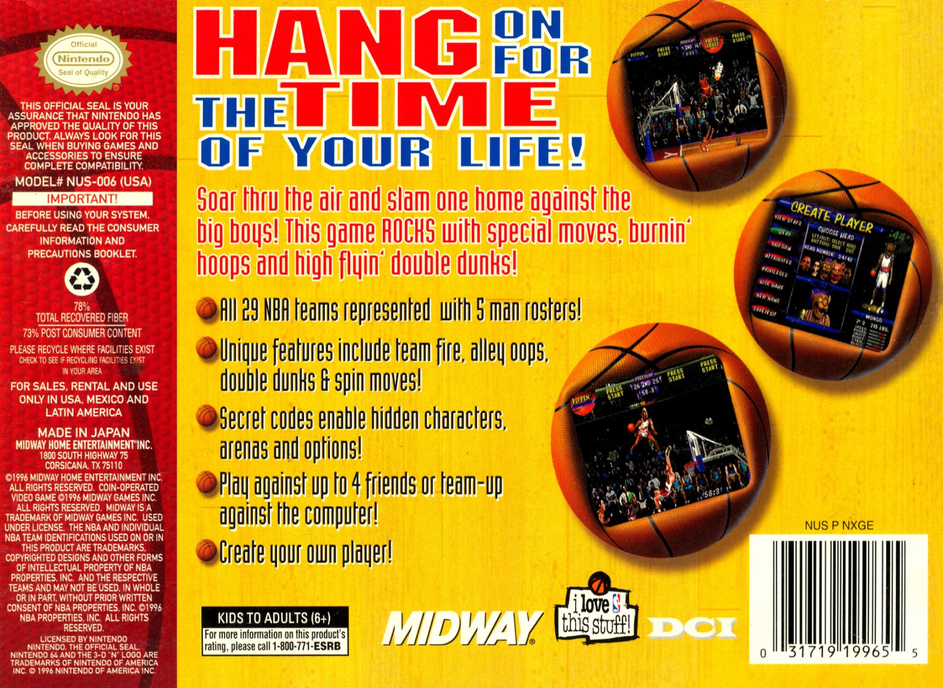 video game NBA Hangtime Image