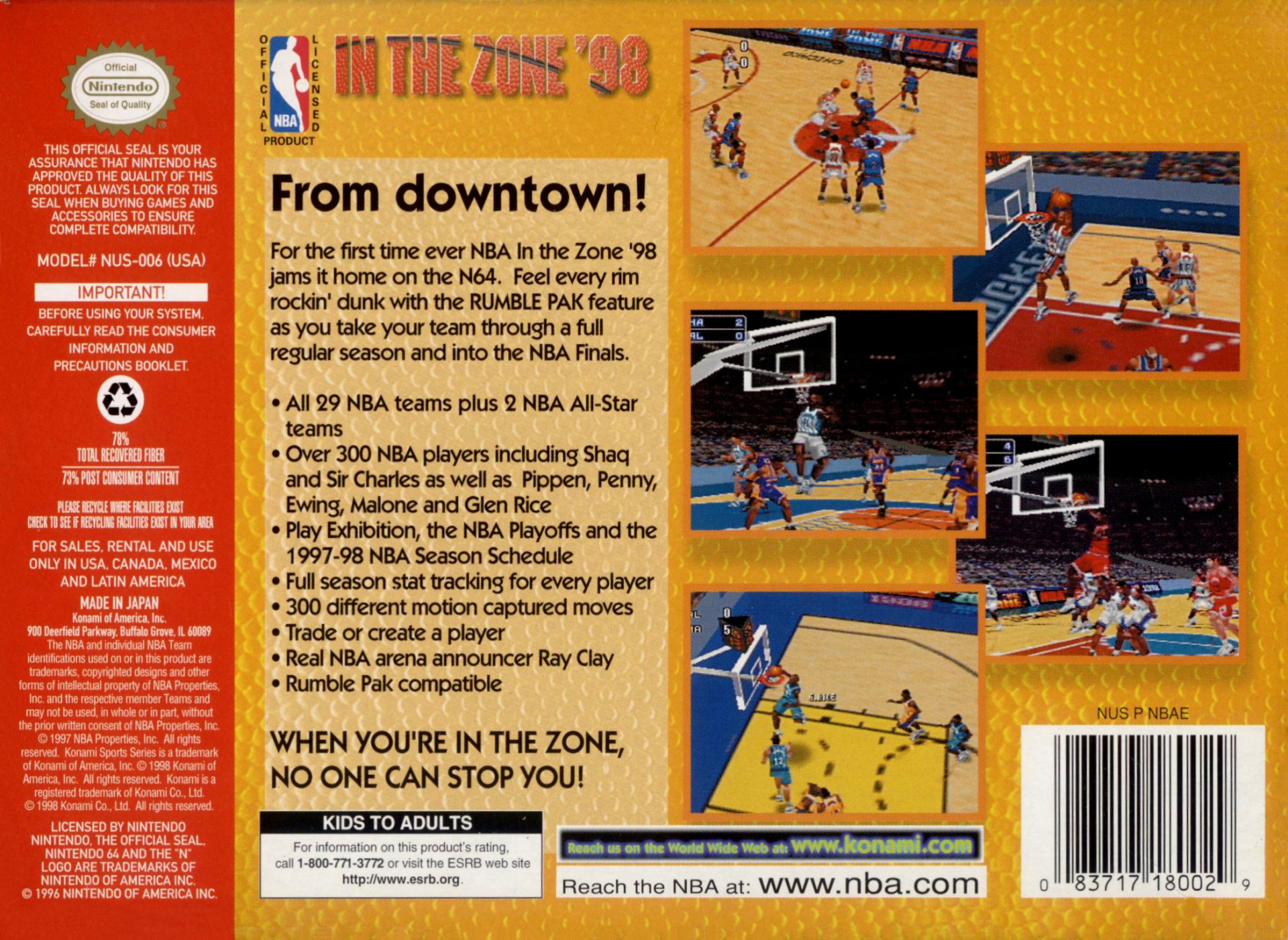 video game NBA In The Zone '98 Image